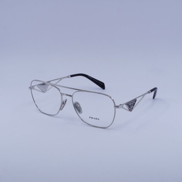 Prada PRB50V 1BC1O1 Eyeglasses Silver 59mm Aviator Frame - Picture 1 of 11